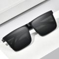 Polarized Rectangle Square Black Sunglasses For Men. 