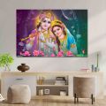 Radha Krishna Single Panel Canvas | Wall | Home Decor | Canvas | Wall Art With Frame Inside By Etraders Nepal. 