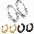 1pc and 2pcs G23 Titanium Hypoallergenic Hoop Earrings - Unisex, Small Folding Design for Cartilage & Helix Piercings. 