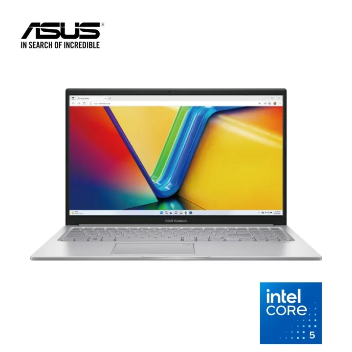ASUS Vivobook 15 Intel Core 5 120U 14th Generation – 16GB DDR4 RAM – 512GB NVMe SSD – 15.6″ FHD (1920 x 1080) IPS Display – Intel UHD Graphics – Silver
