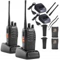 Boa_Feng Professional 2 Way Radio Long Range 16 Channels VOX BF-888S Rechargeable Intercoms, Anti Interference Long Range Handheld Radios Earpieces Battery and Charger included(2 Pack). 