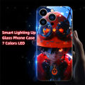 So Cool Anime Luminous Glass LED Calling Light Up Phone Case Cover For XiaoMi 11 12 13 Pro Poco F3 F4 F5 Pro 5G. 