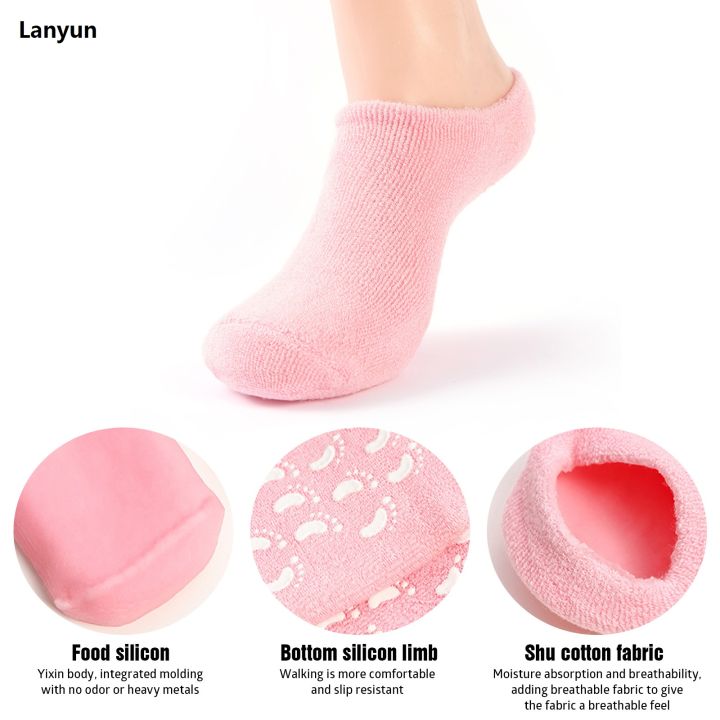 Lanyun%201pair%20Reusable%20Spa%20Gel%20Socks%20Gloves%20Moisturizing%20Whitening%20Exfoliating%20Hot%20Selling%20Socks%20Velvet%20Smooth%20Beauty%20Hand%20Foot%20Care%20Silicone%20Sock%20-%20Image%204