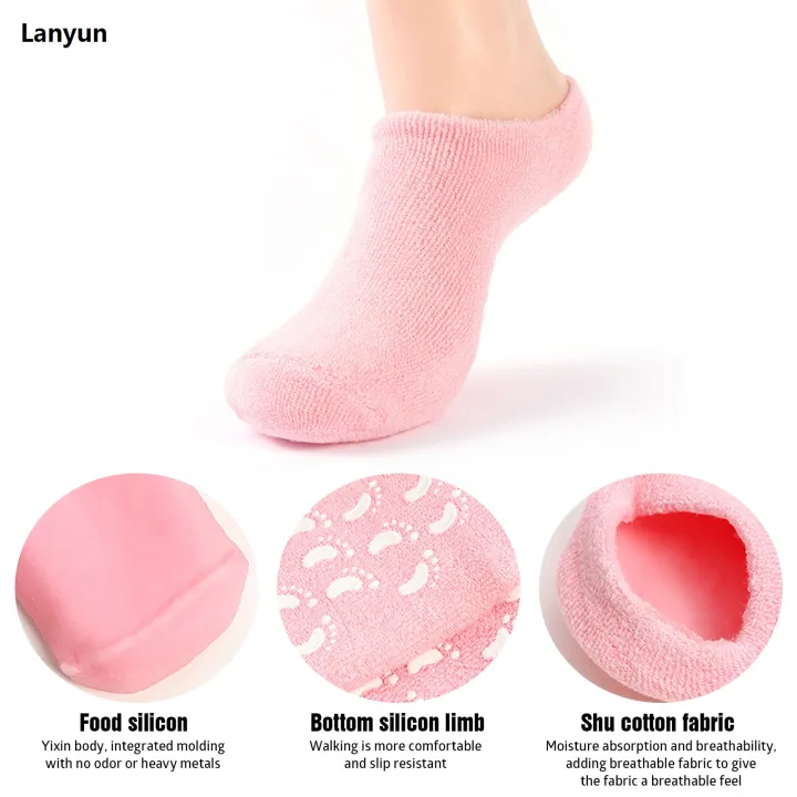 Lanyun%201pair%20Reusable%20Spa%20Gel%20Socks%20Gloves%20Moisturizing%20Whitening%20Exfoliating%20Hot%20Selling%20Socks%20Velvet%20Smooth%20Beauty%20Hand%20Foot%20Care%20Silicone%20Sock%20-%20Image%204