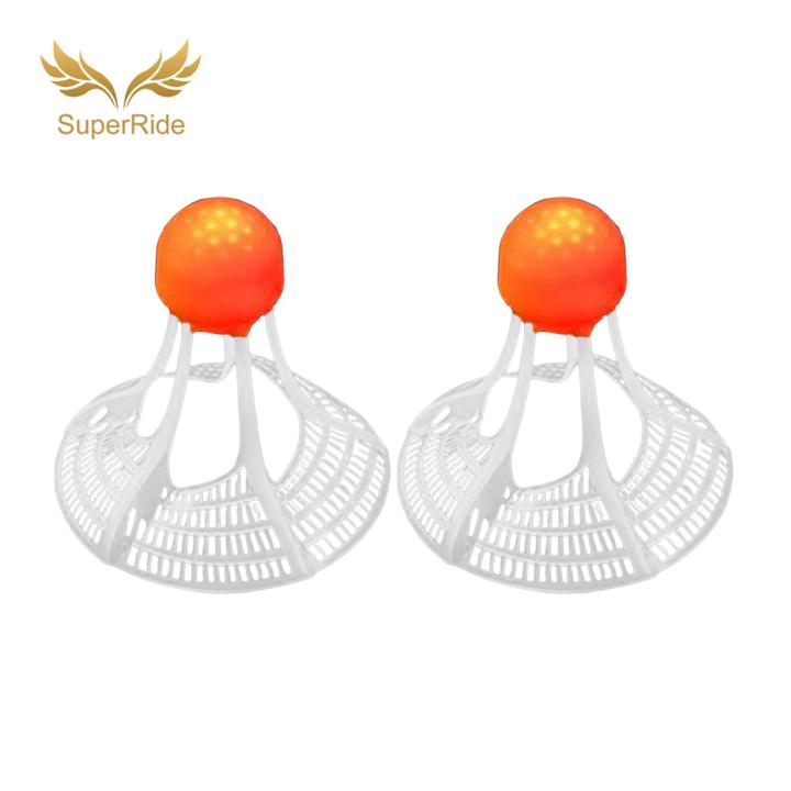 SuperRide Professional Grade Birdie Led Light-up Badminton Shuttlecocks 2 Pack Perfect for Nighttime Sports Fitness Activities Windproof Design