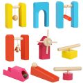 NAMUNY 2 Set Kids Wooden Domino Institution Accessories Organ Blocks Rainbow Jigsaw Dominoes Educational Wood Toys, A & B. 