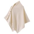 New with Button Pashmina Shawl Thick Warm Knitted Thick Warm Poncho Irregular Casual Shoulder Top Autumn Winter. 