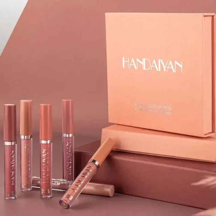 ZEBF--6%20PCS%20Lipstick%20Set%20Make-up%20for%20Women%20Non%20Stick%20Cup%20Waterproof%20Long%20Lasting%20Cosmetics%20Korean%20Makeup%20Matte%20Lipstick%20-%20Image%202