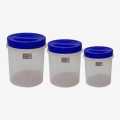 Bagmati Set Of 3 Small Plastic Containers- Blue. 
