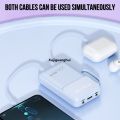 Xujiguanghui Q130 10000mAh Mini Powerbank with Built-in 4 Cables Power Display | Compact Design with LanySpecial ard | Stylish Portable Powerbank by Qtech | Fast Charging for Android, iPhone Other Devices. 