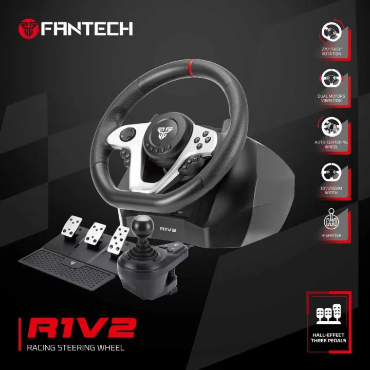 Fantech R1V2 Racing Steering Wheel Dual Motor Vibration PC Driving ...