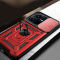 Vantime for vivo Y22 Y22s Case Stand Slide Lens Cover Shockproof Hard Phone Back Casing. 