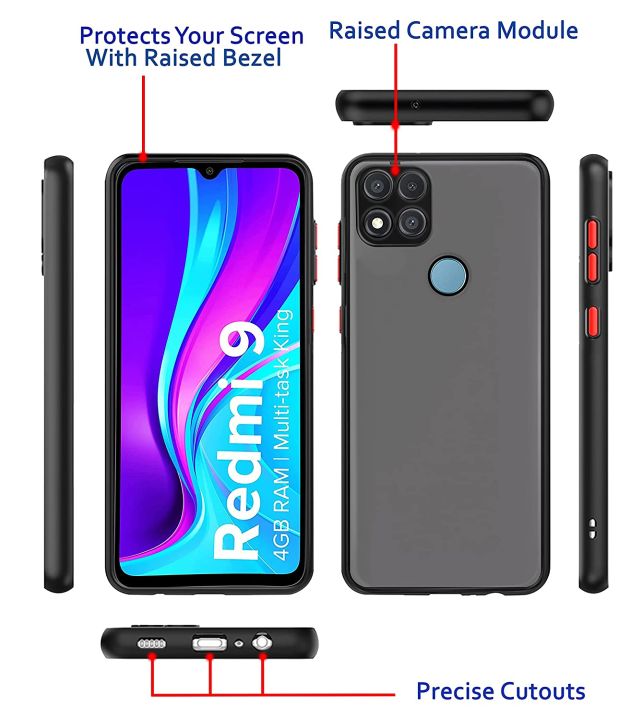 Mi%20Redmi%209%20/%20Redmi%209%20Activ%20/%209C%20/%20Poco%20C31%20Smoke%20Cover%20Protective%20Shockproof%20Matte%20Hard%20Back%20Case%20Cover%20for%20Mi%20Redmi%209%20/%209C%20/%20Redmi%209%20Activ%20(Black%20-%20Image%203