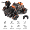 Linguolin Six Wheel Spray RC Stunt Car 4WD Swing Arm Drift Vehicle Gesture Induction Deformation Remote Control Car with Light Boy RC Toys. 