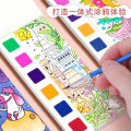 12 Sheets Children Watercolor Graffiti Draw Book 3+ Year Early Education Draw Notebook Portable Pocket Painting Picture Book. 