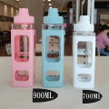 Stylish Portable Square Water Bottle With Straw 900ml. 