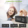 Alarm Clock,Led Artificial Forest Alarm Clock with Clock Display, Date, Temperature and Voice Control. 