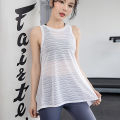 Spring and summer new sleeveless yoga clothes vest tops loose open back sexy mesh net red gym clothes sports smock. 