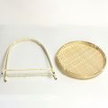 FORIDE 2X Bamboo Weaving Straw Baskets Tier Rack Wicker Fruit Bread Food Storage Kitchen Decorate Round Plate Stand. 