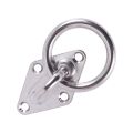 NAMUNY 2X 80Mmx50Mm Mounting Hook For Wall Or Ceiling With Round Ring Stainless Steel - Bracket / Attachment. 