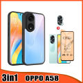 3 In1 Oppo A58 Anti Blue Screen Protector film+ Lens Film For OPPO A38 A78 A18 Frosted Anti-fall Mobile Phone Case. 