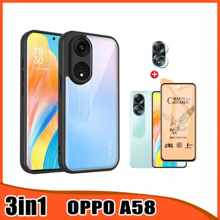 3%20In1%20Oppo%20A58%20Anti%20Blue%20Screen%20Protector%20film+%20Lens%20Film%20For%20OPPO%20A38%20A78%20A18%20Frosted%20Anti-fall%20Mobile%20Phone%20Case%20-%20Image%203