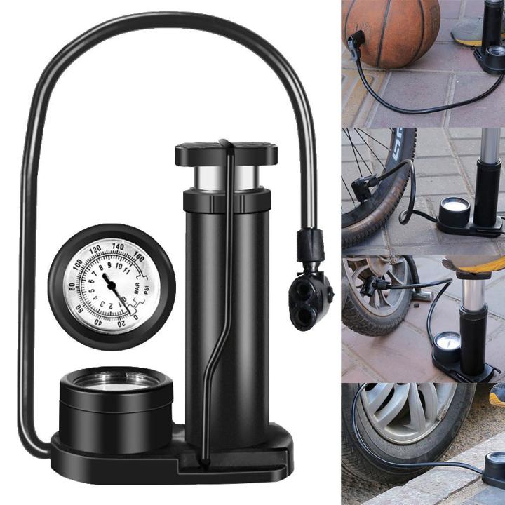 Portable Leg Pump with Pressure Gauge for Bike and Balls