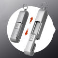 Portable Nail Clipper Slide Push Pull 1Pcs Luxury Stainless Steel Splashproof Nail Clippers Nail Tool Key Ring Pendant. 