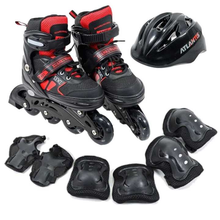 Adjustable%20Skate%20Shoes%20Flashing%20Light%20Up%20Roller%20Skate%204%20Rubber%20Wheels%20Skate%20Shoes%20Set%20-%20Image%203