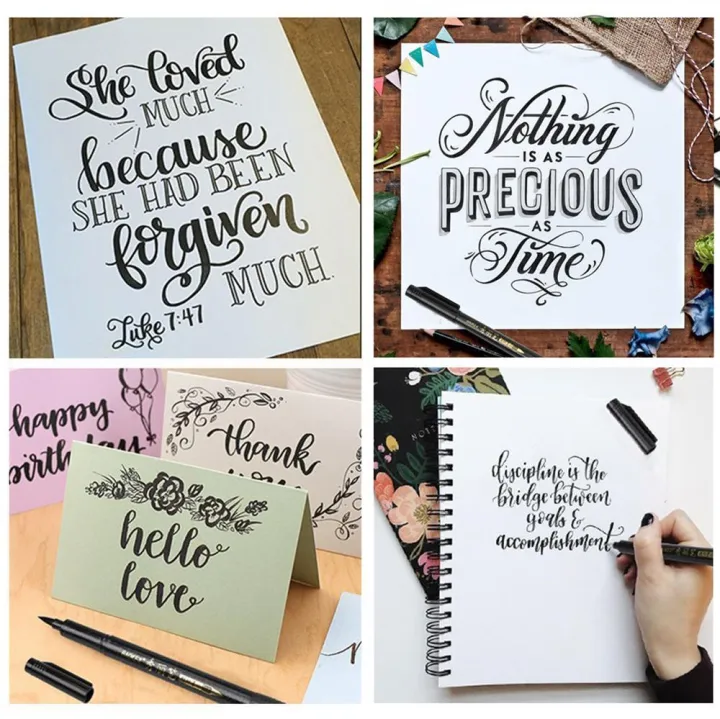 RHS%20Online%204PCS%20Calligraphy%20Pen%20Set%20Black%20Calligraphy%20Ink%20Pen%20Art%20Marker%20Set%20for%20Beginners%20Writing%20Drawing%20-%20Image%207