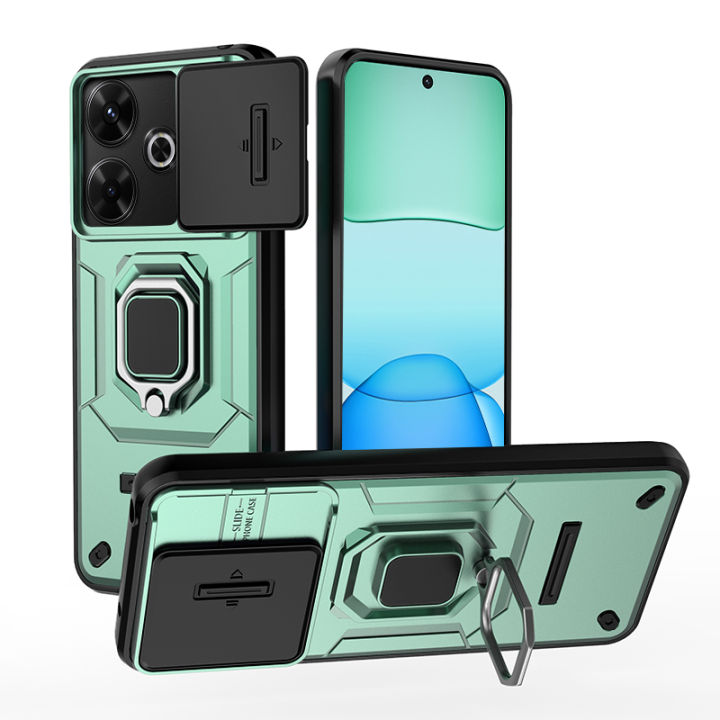 Vantime%20Case%20for%20Xiaomi%20Redmi%2013%20/%20Poco%20M6%204G%20Rugged%20Impact-resistant%20Sliding%20Cover%20Hard%20Stand%20Back%20Casing%20-%20Image%206