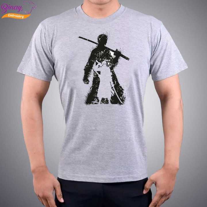 Binay Embroidery Grey Anime Printed (Unisex) T-Shirt For Men & Women - Fashion | T-Shirts | Unisex | Upper Wear |