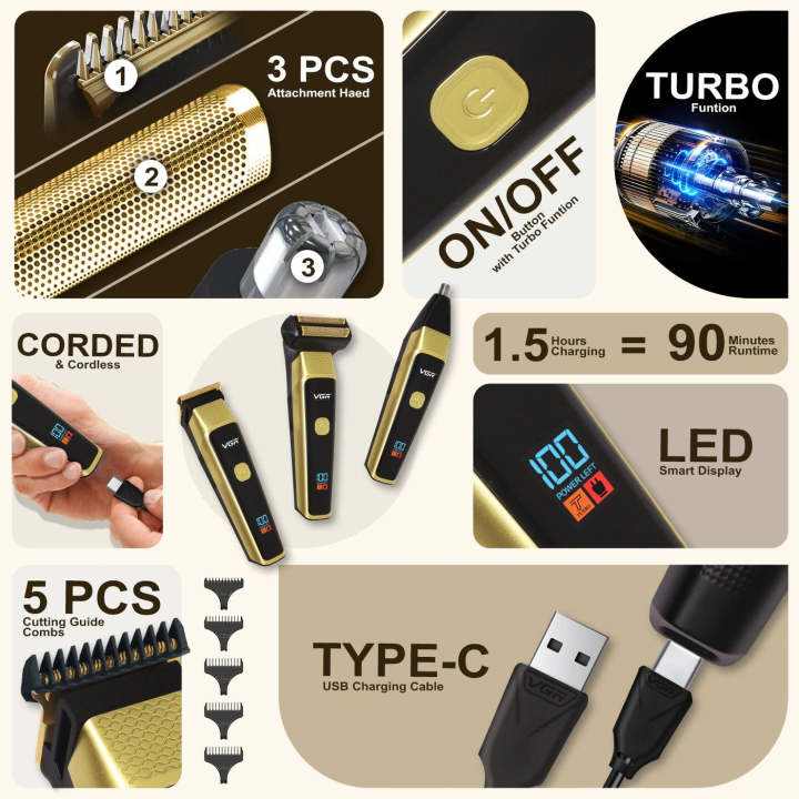 VGR%20V-366%20Limited%20Edition%20Professional%203%20in%201%20Grooming%20Kit%20%7C%20%20Beard%20Trimmer,%20Nose%20Hair%20Trimmer%20&%20Detail%20Clipper%20%7C%20Trimmer%20for%20Men%20&%20Women%20%7C%20Rechargeable%20Cordless%20Grooming%20Set%20%7C%20Electric%20Hair%20Trimmer%20%7C%20VGR%20Grooming%20Kit%20%7C%20Relax%20comfort%20%7C%20Relax%20Home%20solution%20-%20Image%206