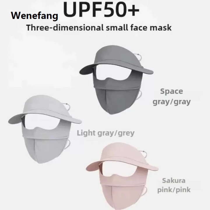 Wenefang Vinyl Mask Sunscreen Mask Summer Ice Silk Sunshade Full Face 2025 Face Kini Female Anti-ultraviolet Outdoor Cycling Hat Brims