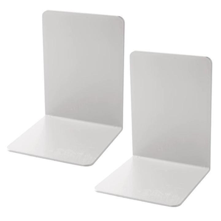 Certiou Desktop Bookend Stylish Metal Bookends Set Anti-slip Design Sturdy Construction Perfect for Desktop Bookshelf Organization 2pcs Office