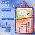 Portable Multi Layer Mesh Document Bag Simple Design Transparent Study Material Storage Bag Large Capacity File Organizer for Student Use. 