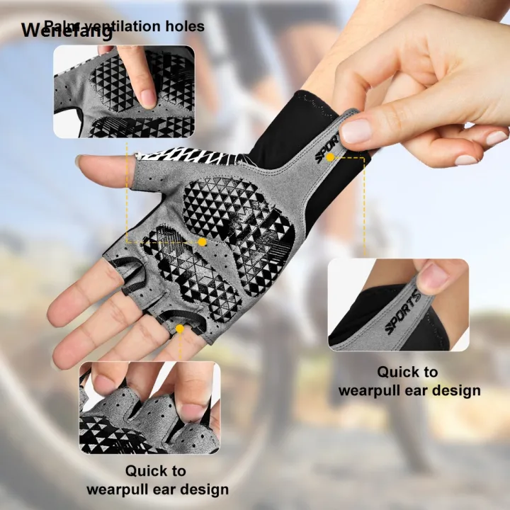 Wenefang%201Pair%20Cycling%20Bike%20Gloves,5MM%20Padded%20Half%20Finger%20Bicycle%20Gloves,Summer%20Road%20Bike%20Gloves%20for%20Cycling,Running,Working%20Out%20-%20Image%204