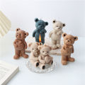 Plaster  Cute bear candle molds  High-quality  clay  Cute  Silicone molds  Bear shape  3D  Candle making molds  for Festival gifts  Home decor  DIY projects  Craft enthusiasts  Candle making workshops. 