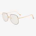 Circular Style Golden Frame  Normal Glasses For Men. 