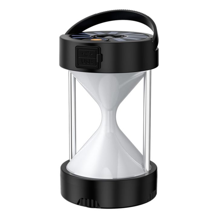 NAMUNY LED Camping Lantern Rechargeable,Solar Camping Lights, IPX45 Waterproof, 4 Light Mode for Camping Hiking,Black