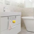 Over the Door 5 Hooks Home Bathroom Organizer Rack Clothes Coat Hat Towel Hanger Stainless Steel Good Load-Bearing. 