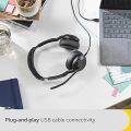 Jabra Evolve2 50 Wired Stereo Headset AirComfort Technology, Noise-Cancelling Mics & Active Noise Cancellation - MS Teams Certified, Works with All Other Platforms. 
