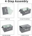 Neat Nook / Dual Compartment Storage Bins with Lids, Large Collapsible Storage Boxes with Lids. 
