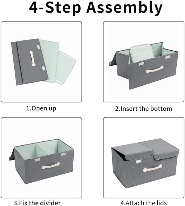 Neat%20Nook%20/%20Dual%20Compartment%20Storage%20Bins%20with%20Lids,%20Large%20Collapsible%20Storage%20Boxes%20with%20Lids%20-%20Image%203