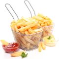 Sulekha's Portable Stainless Steel Deep Fry Basket with Handle Square Plating Wire Mesh Oil Strainer with Resting Feet for French Fries Chips Basket Kitchen Fryer Pan Frying Serving - 1PC | Multi.. 