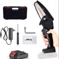 6 Inch Cordless Handheld Electric Chainsaw With 2 Batteries  For Tree Trimming Branch Wood Cutting. 
