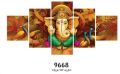 Lord Ganesh Canvas Panting Home Decor 5 Pieces. 