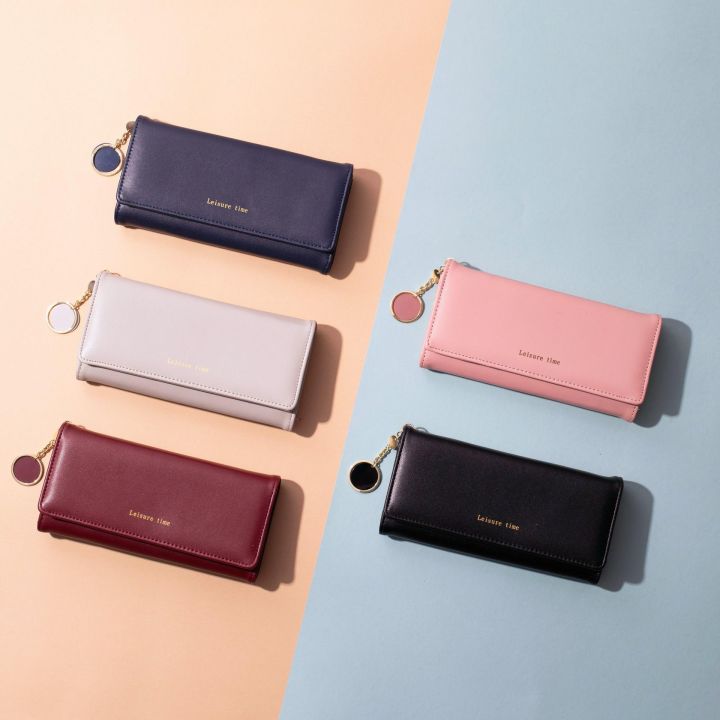 Labella New Ladies Wallet Korean Solid Color Trifold Wallet Simple Large Capacity Ladies Clutch Bag Wholesale