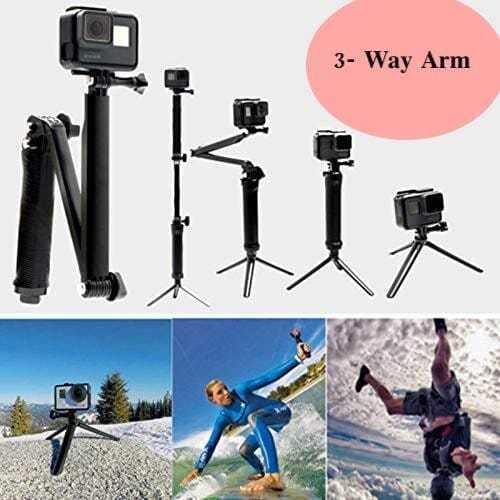 3-Way Adjustable Bracket Hand Grip Arm Stand Mount For Gopro And Action Camera 5 In 1 Adjust