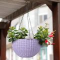 Deep Purple Hanging Basket Flower Pot Medium Size. 